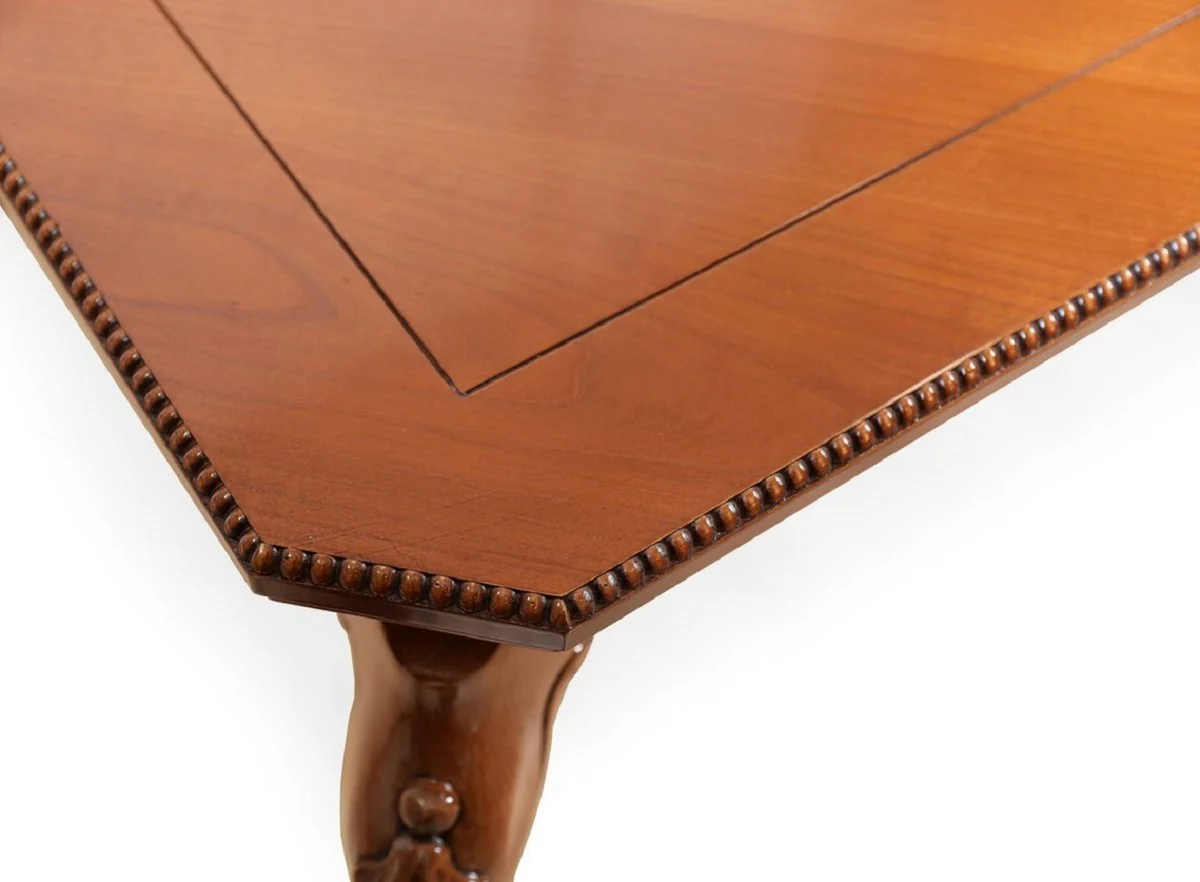 Luxury Baroque Dining Table Brown - Extendable Baroque Style Solid Wood Kitchen Table - Magnificent Luxury Dining Room Furniture in Baroque Style - Baroque Dining Room Furniture - Baroque Furnishings