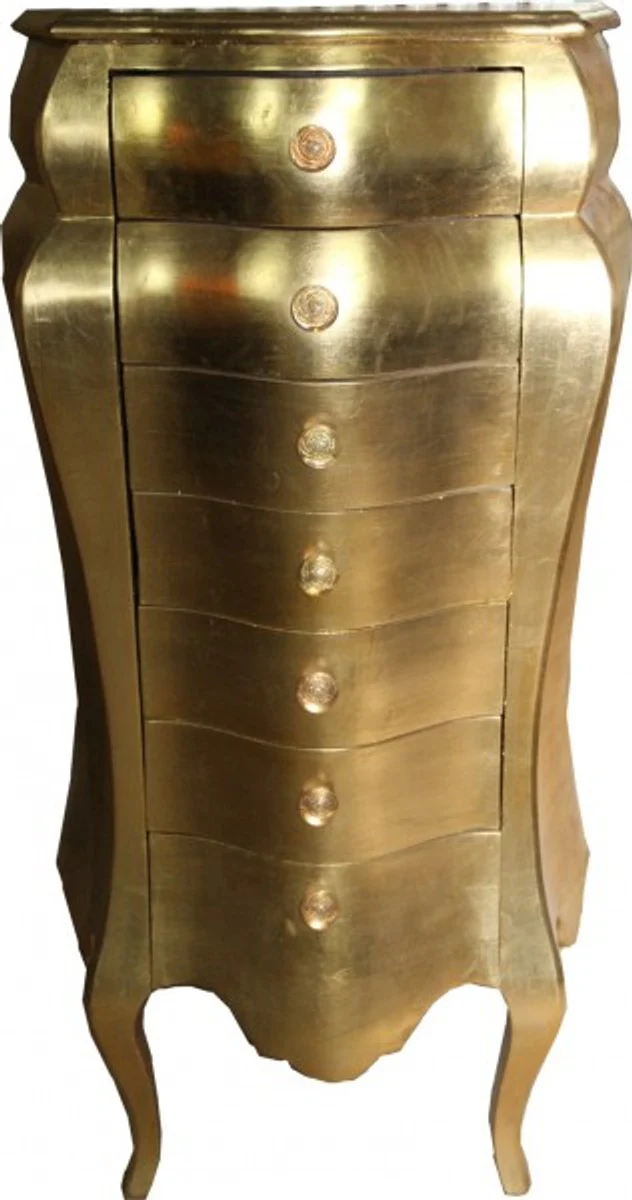 Baroque chest of drawers gold 130.5 x 68 x 49 cm - handmade from solid wood