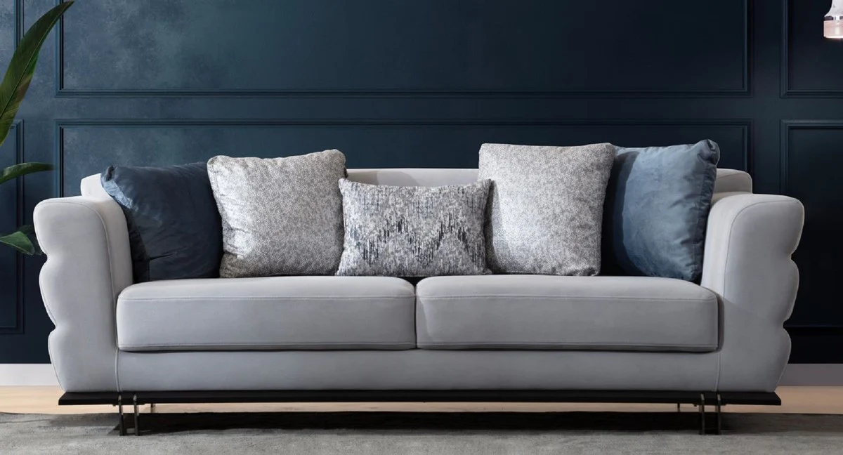 Luxury sofa gray / black 230 x 102 x H. 88 cm - living room sofa - hotel sofa - living room furniture - living room furniture - hotel furniture - luxury furniture - luxury furniture