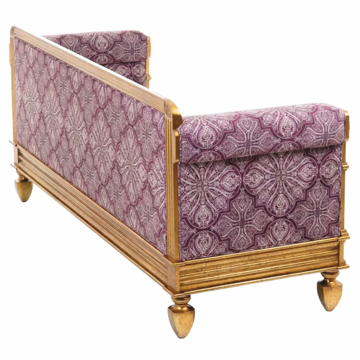 Luxury Baroque Sofa Purple / Antique Gold 231 cm - Baroque Living Room Furniture