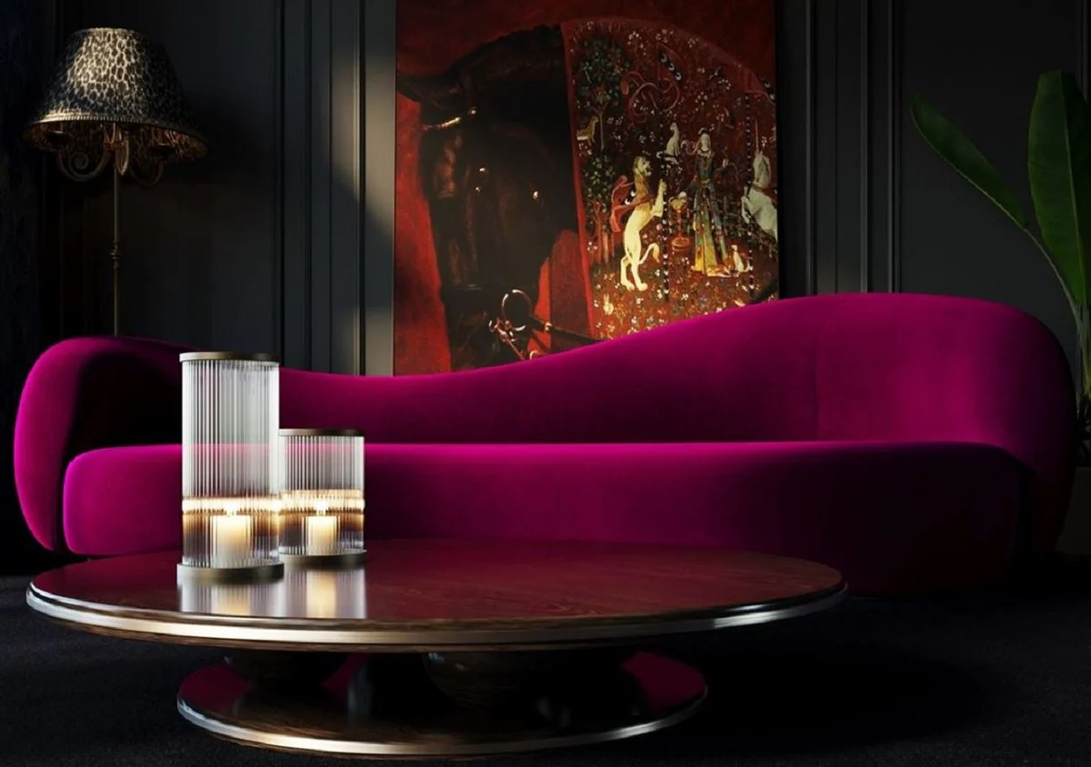 Luxury Velvet Sofa Purple 280 cm - Living Room Sofa & Hotel Furniture