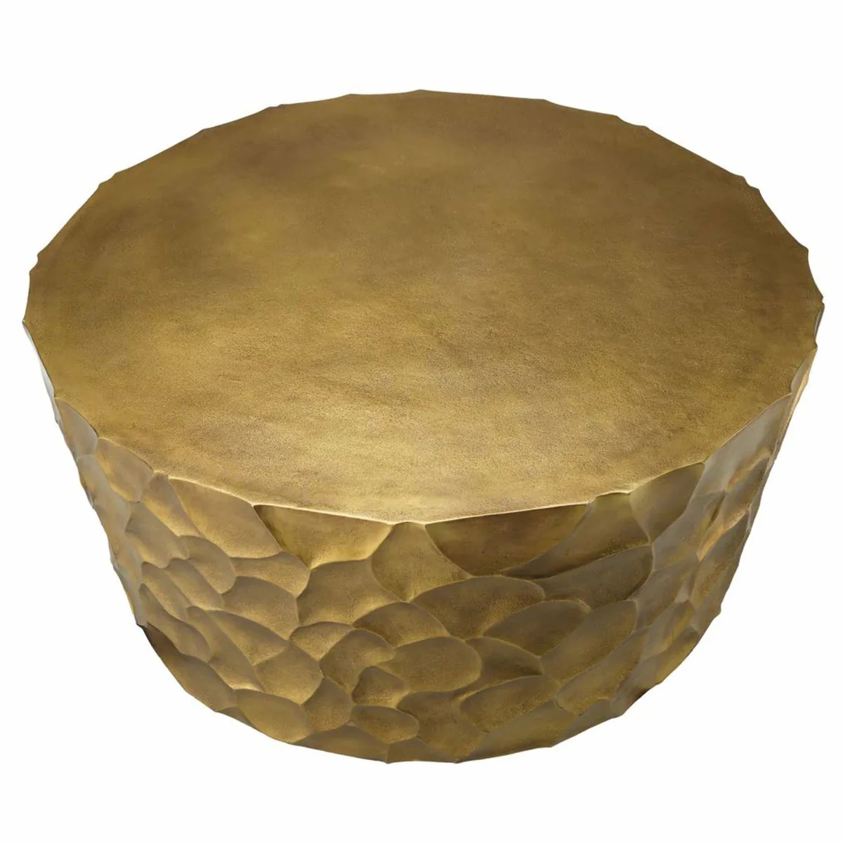 Luxury aluminum coffee table vintage brass Ø 101 cm - living room furniture