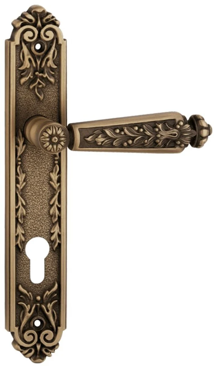 Baroque door handle set brass patinated 13.5 x H. 25.5 cm - Baroque furniture