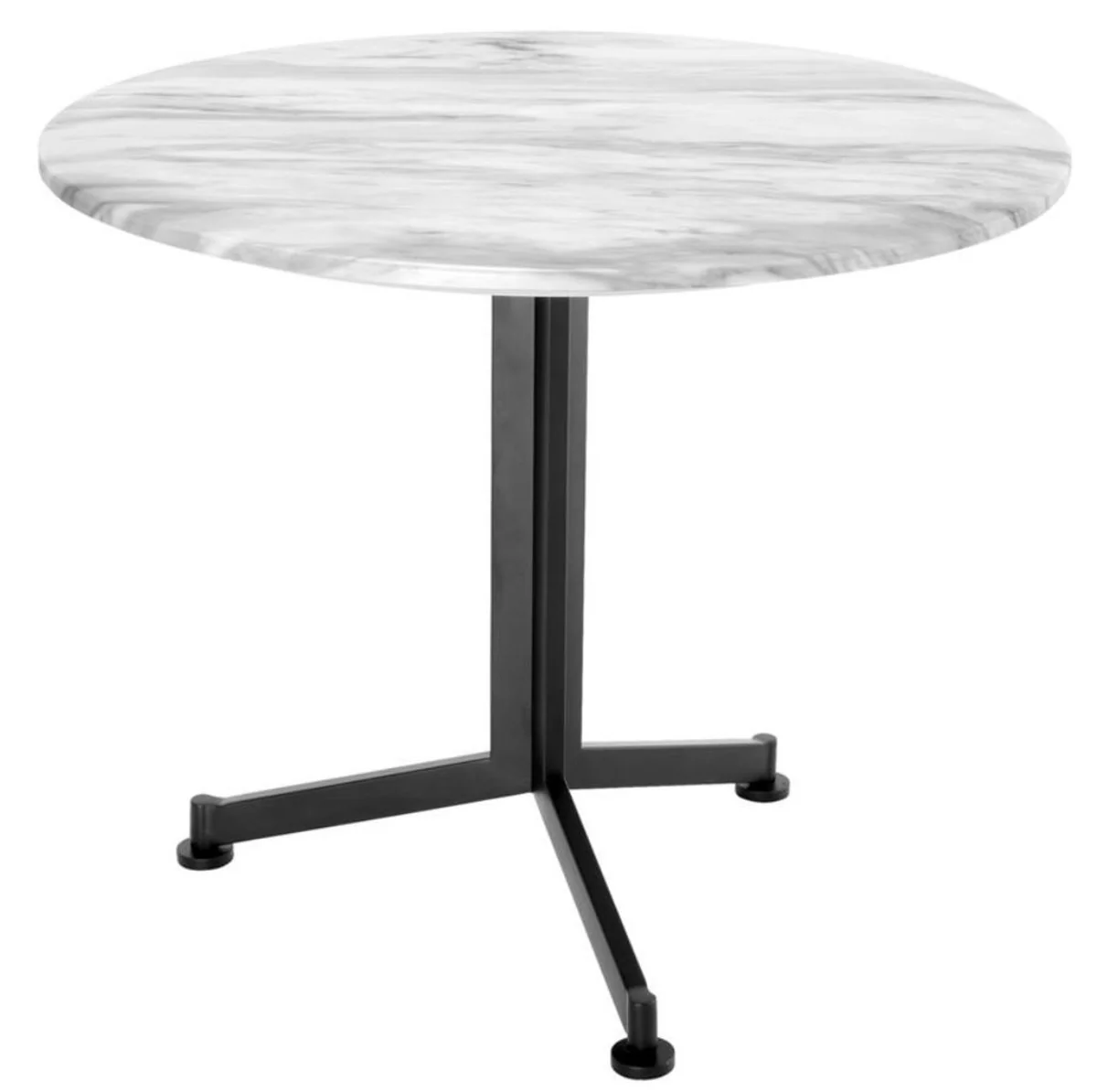 Luxury side table white / black Ø 65 x H. 54 cm - living room furniture