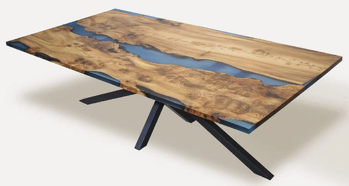 Luxury dining table brown / blue / black 250 cm