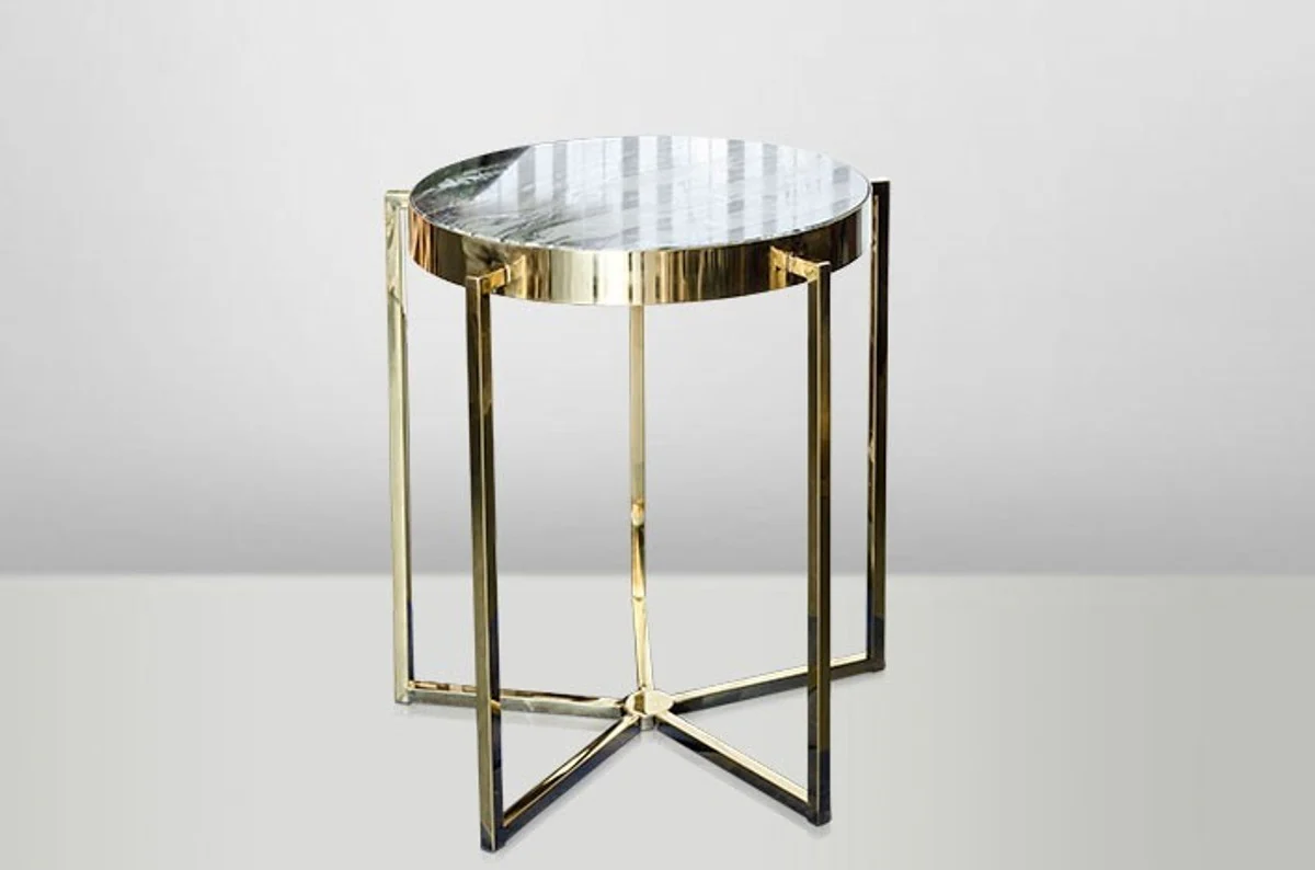 Art Deco side table gold metal / marble 65 x 65 cm - Art Nouveau table - furniture flower table