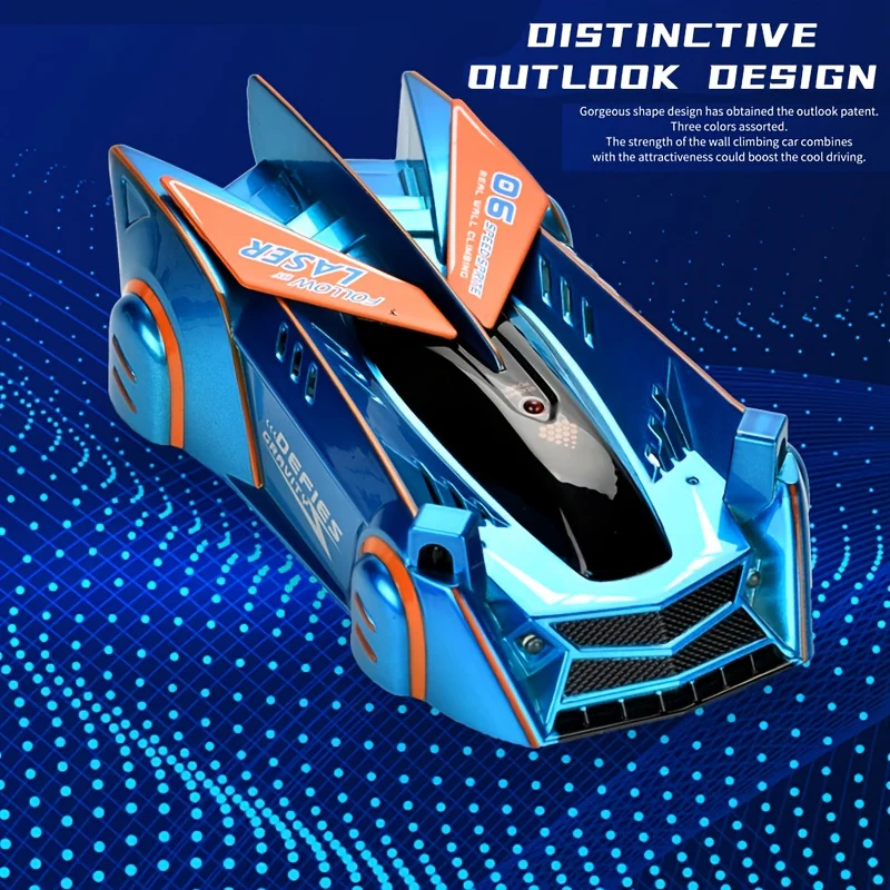 Lasergesteuertes Zero-Gravity-Stuntauto zum Klettern an der Wand – 360° drehbare Dual-Modi, LED-Leuchten und wiederaufladbare Batterien – perfektes Outdoor-Sportspielzeug und Geburtstagsgeschenke für Jungen und Mädchen!