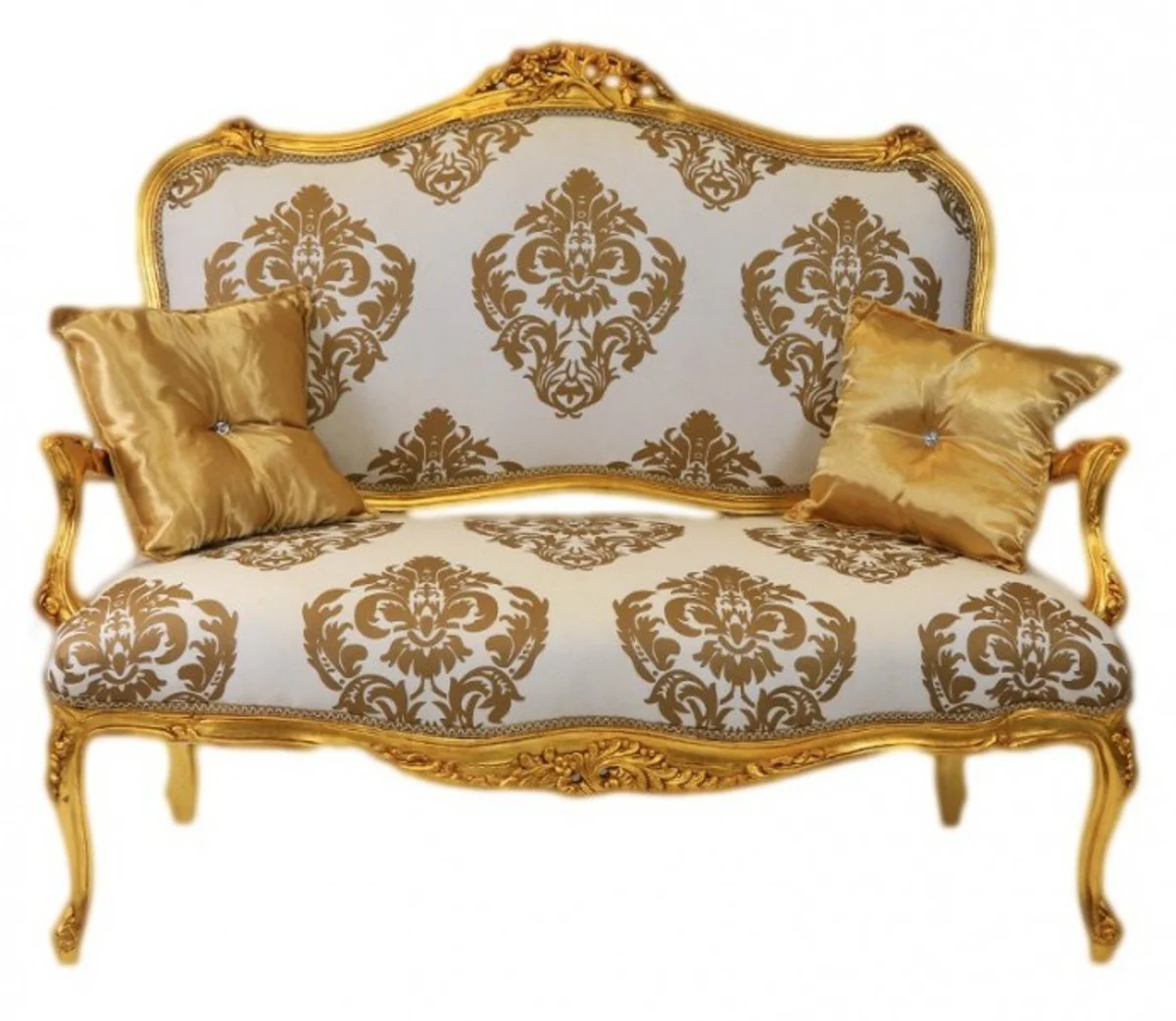 Baroque sofa white-gold pattern / gold - Italian style - baroque furniture