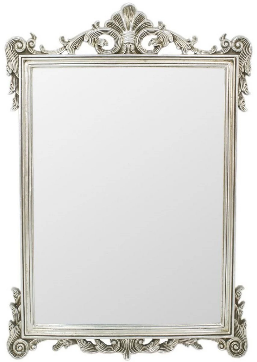 Baroque mirror silver 75 x H. 110 cm - wall mirror in baroque style - antique style wardrobe mirror - living room mirror - baroque furniture