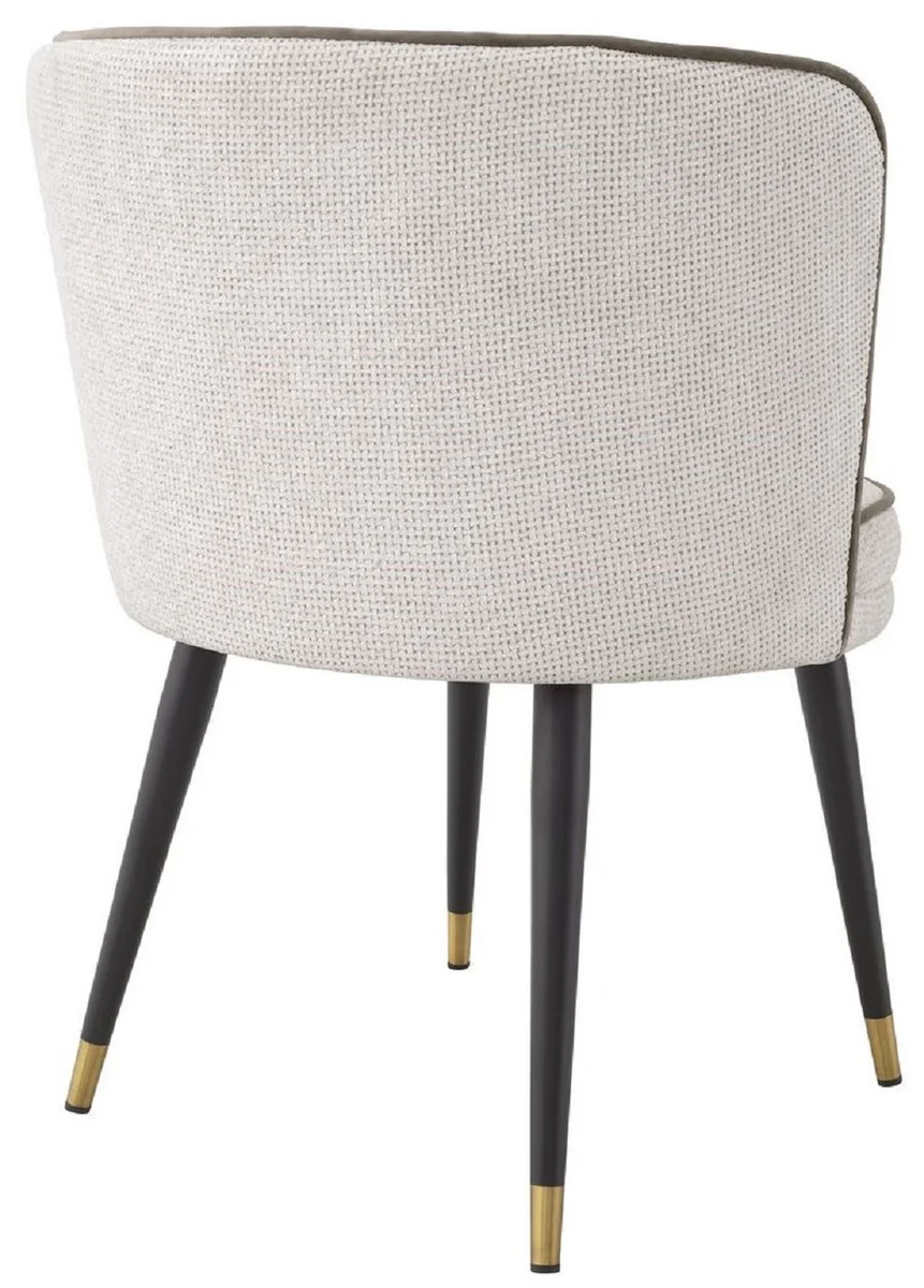 Luxury dining room chair white / gray / black / brass 62 x 62 x H. 76 cm - Swivel kitchen chair - Swivel chair - Vintage retro chair - Dining room furniture