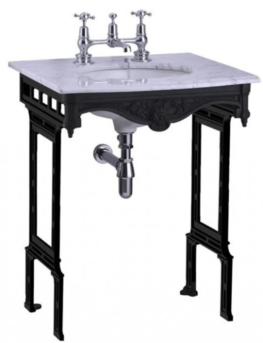 Luxury Art Nouveau standing washbasin white / black with marble top - Baroque washbasin baroque style antique style