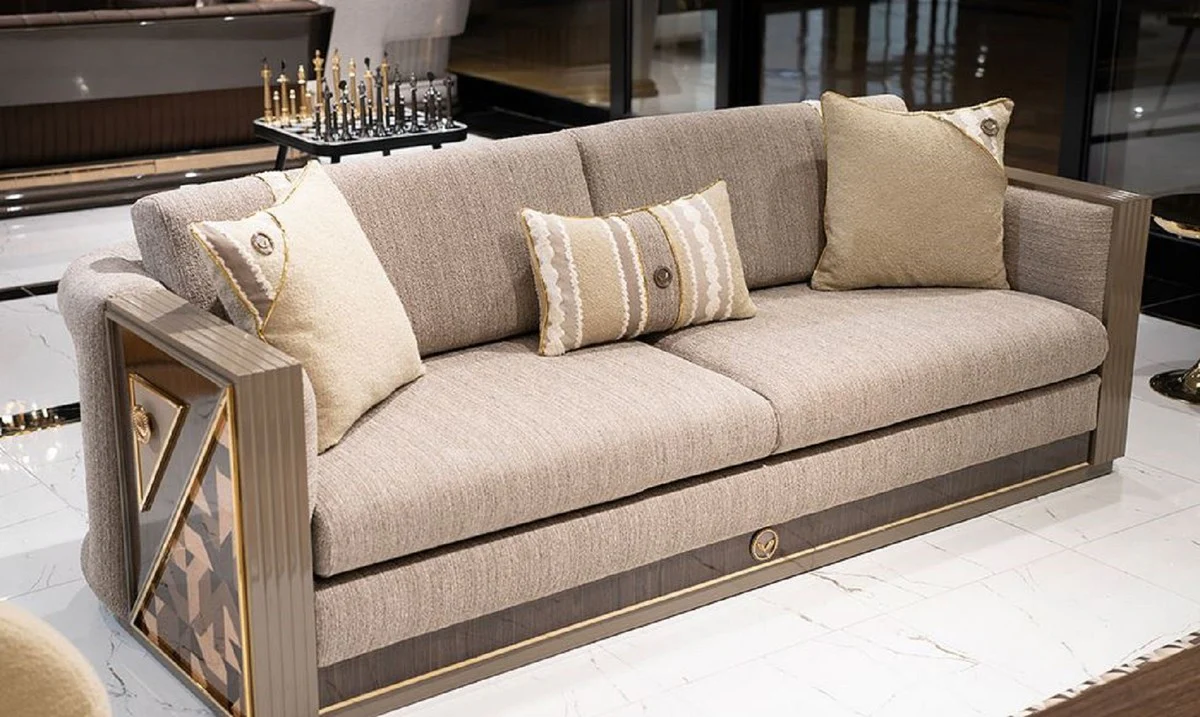Luxury Sofa Gray / Brown / Gold - Living Room Sofa - Hotel Sofa - Living Room Furniture - Hotel Furniture - Luxury Furniture