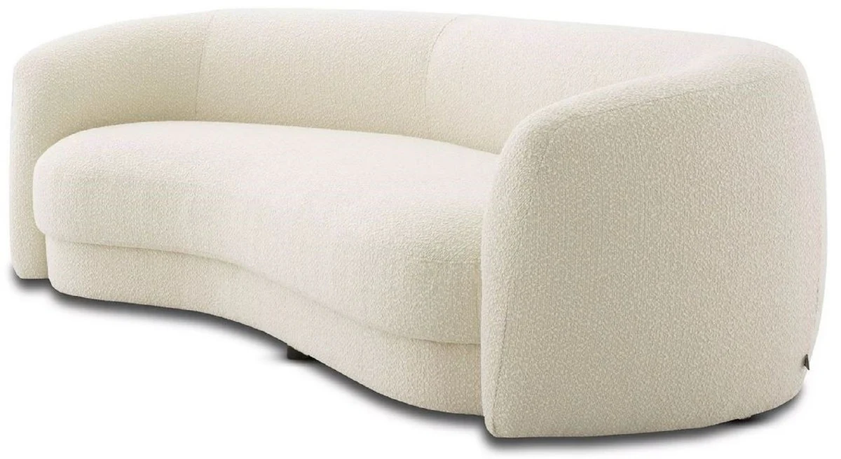 Luxury sofa ivory / black 232 x 95 x H. 70 cm - Curved living room sofa - Living room furniture - Luxury furniture - Living room furnishings - Luxury furnishings - Luxury quality