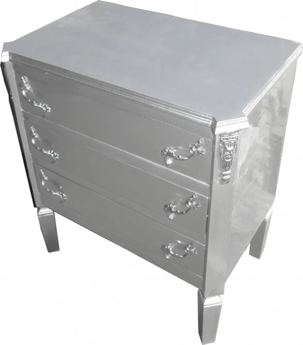 Baroque chest of drawers silver W60 H69 cm - Handmade Art Deco furniture