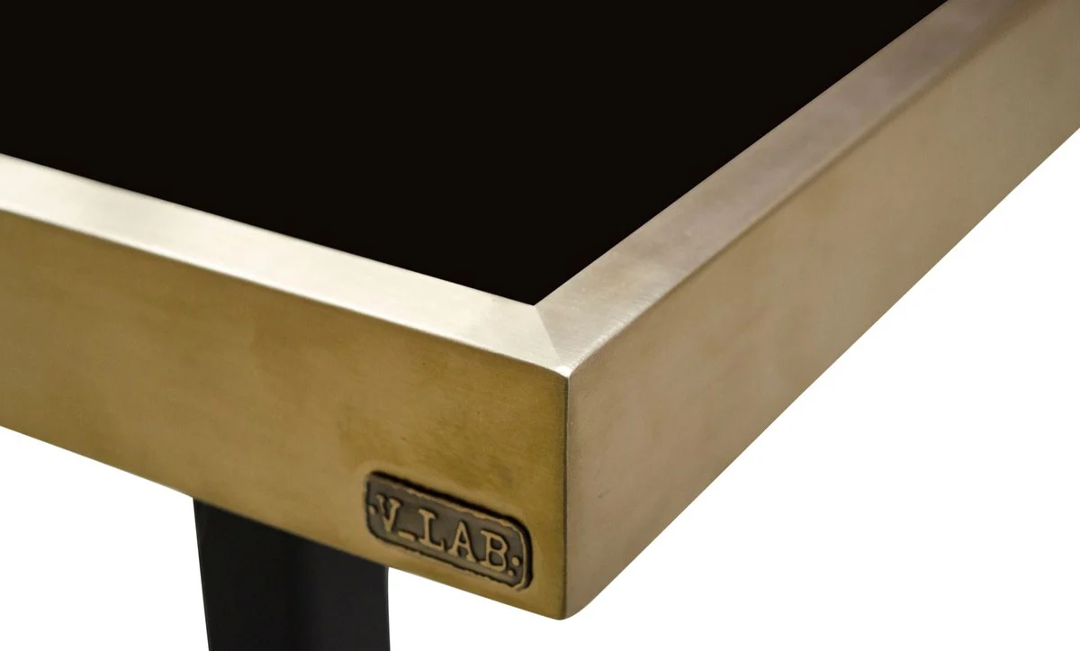 Luxury dining table black / gold 70 x 70 x H. 76 cm - Dining room furniture