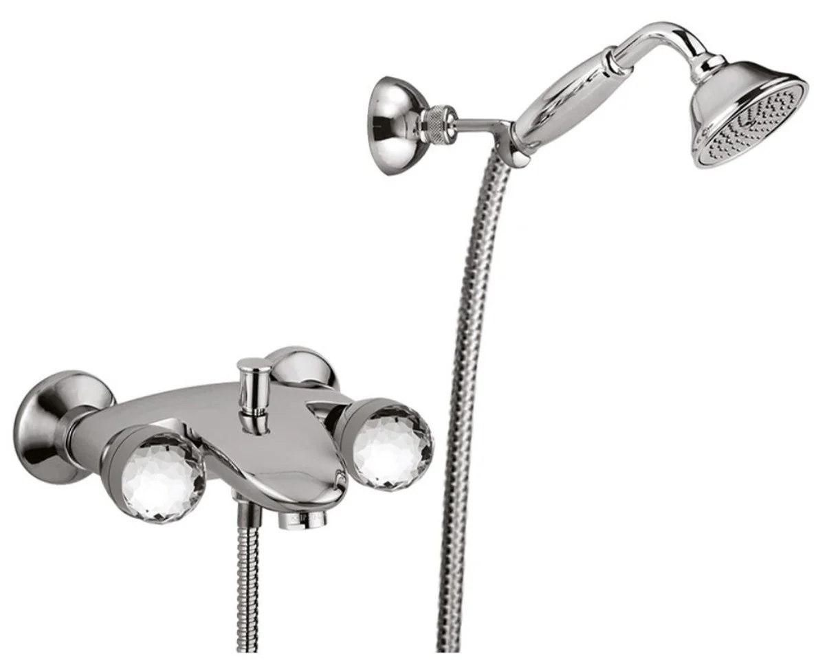 Luxury bathroom shower set with Swarovski crystal glass silver - bathtub shower faucet shower set