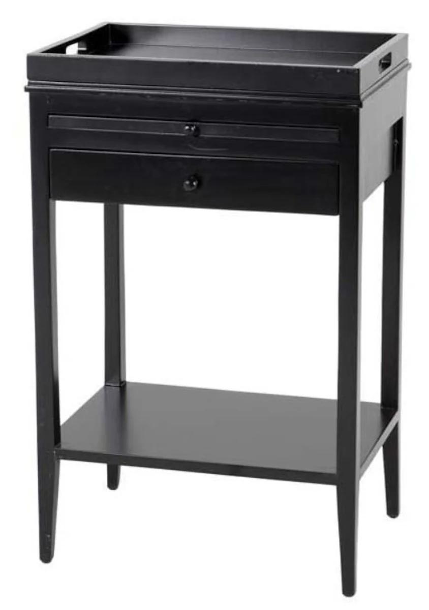 Side table with 2 drawers black - luxury living room furniture