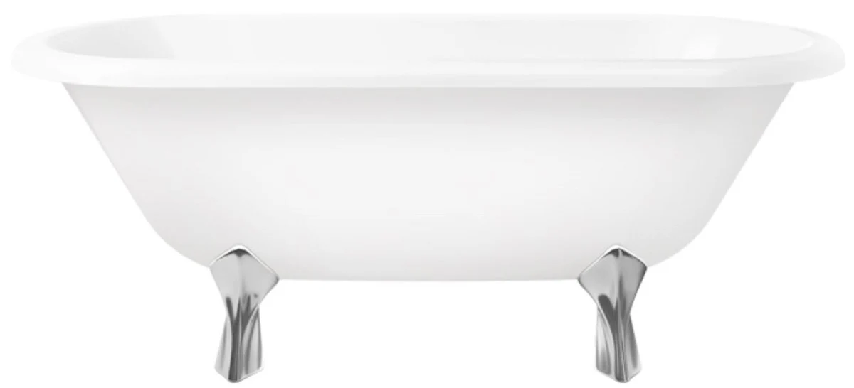 Art Nouveau bathtub white / silver 170 cm - Freestanding retro style bathtub