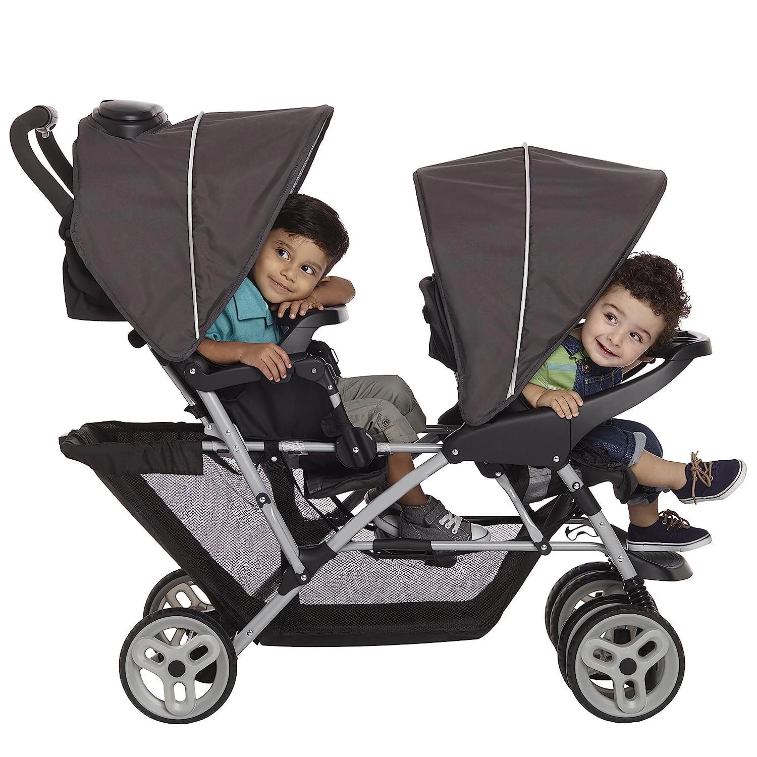 Double Stroller | Leichter Doppelkinderwagen mit Tandemsitzen, Glacier
