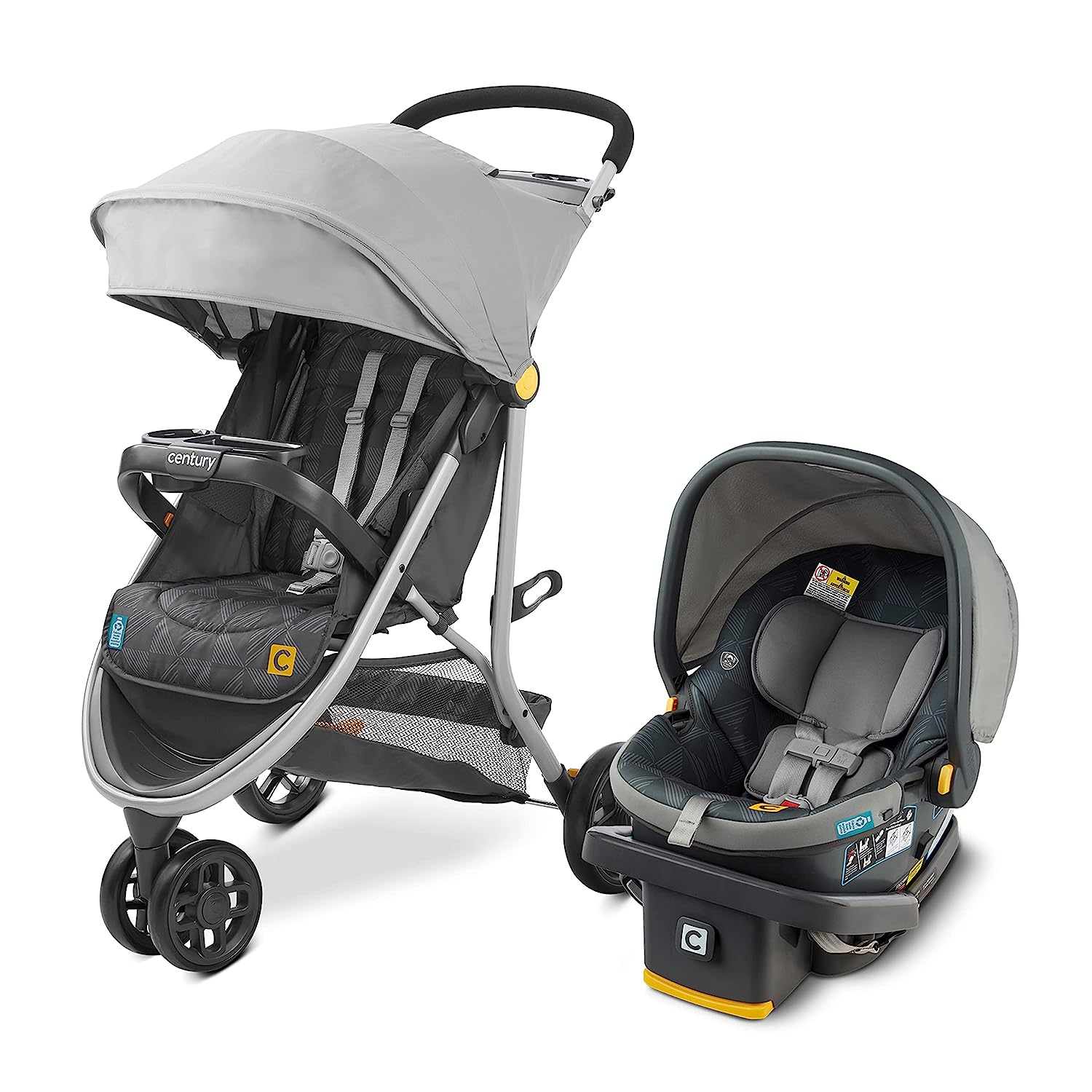 Century Stroll Auf 3-Wheel 2-in-1 Leichtes Reisesystem ? Infant Car Seat und Stroller Combo, Metro