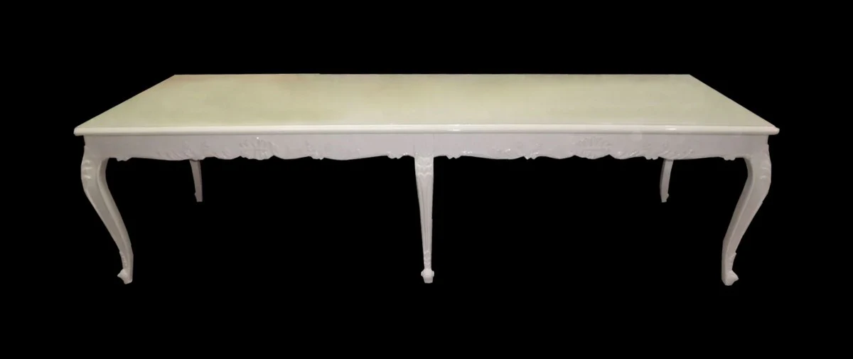 Baroque dining table with glass top 300 x 88 x H. 83 cm - luxury dining table