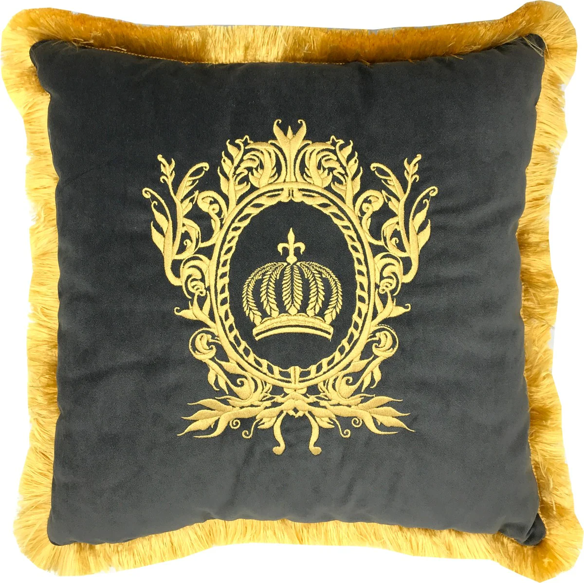 Harald Glööckler luxury decorative cushion Pompöös by gray / gold - Glööckler cushion