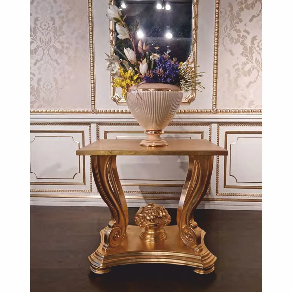Luxury Baroque side table gold H. 69 cm - Made in Italy