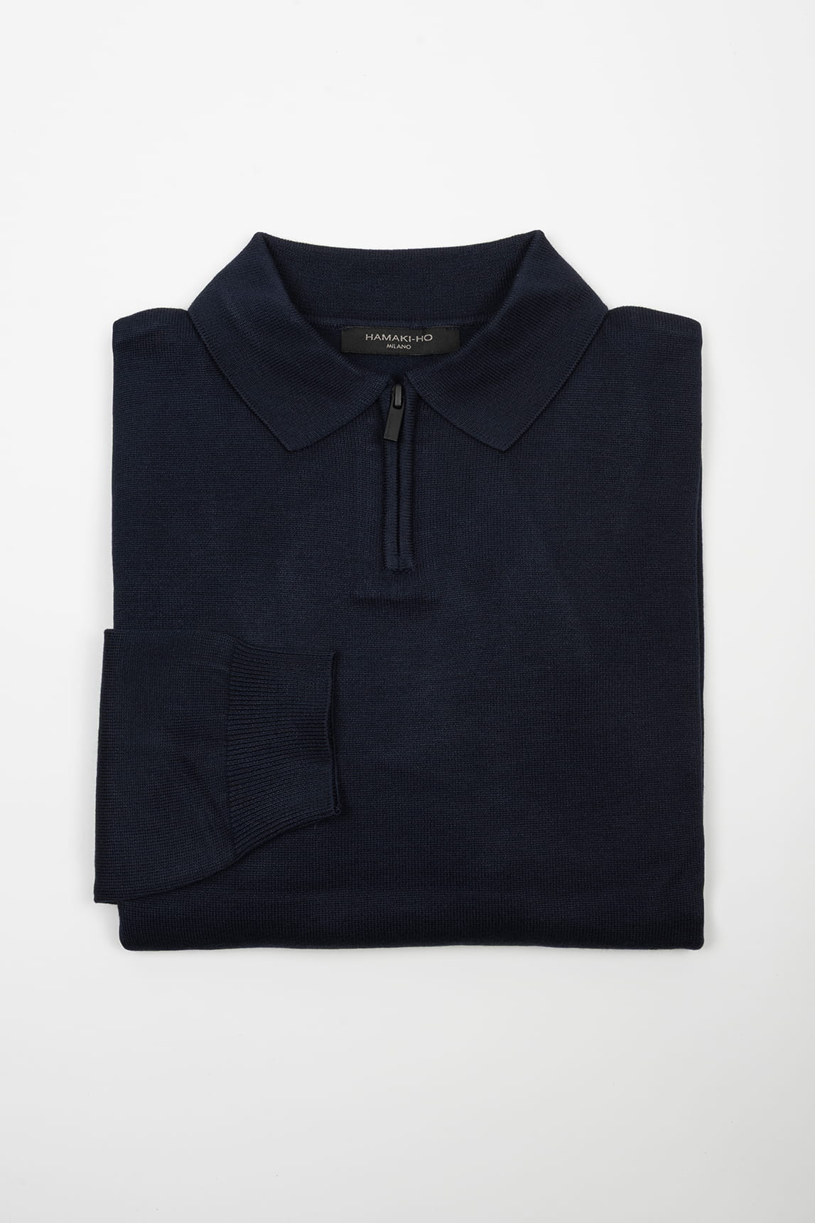 Rivera-Spain Marineblauer Rollkragenpullover mit Reißverschluss