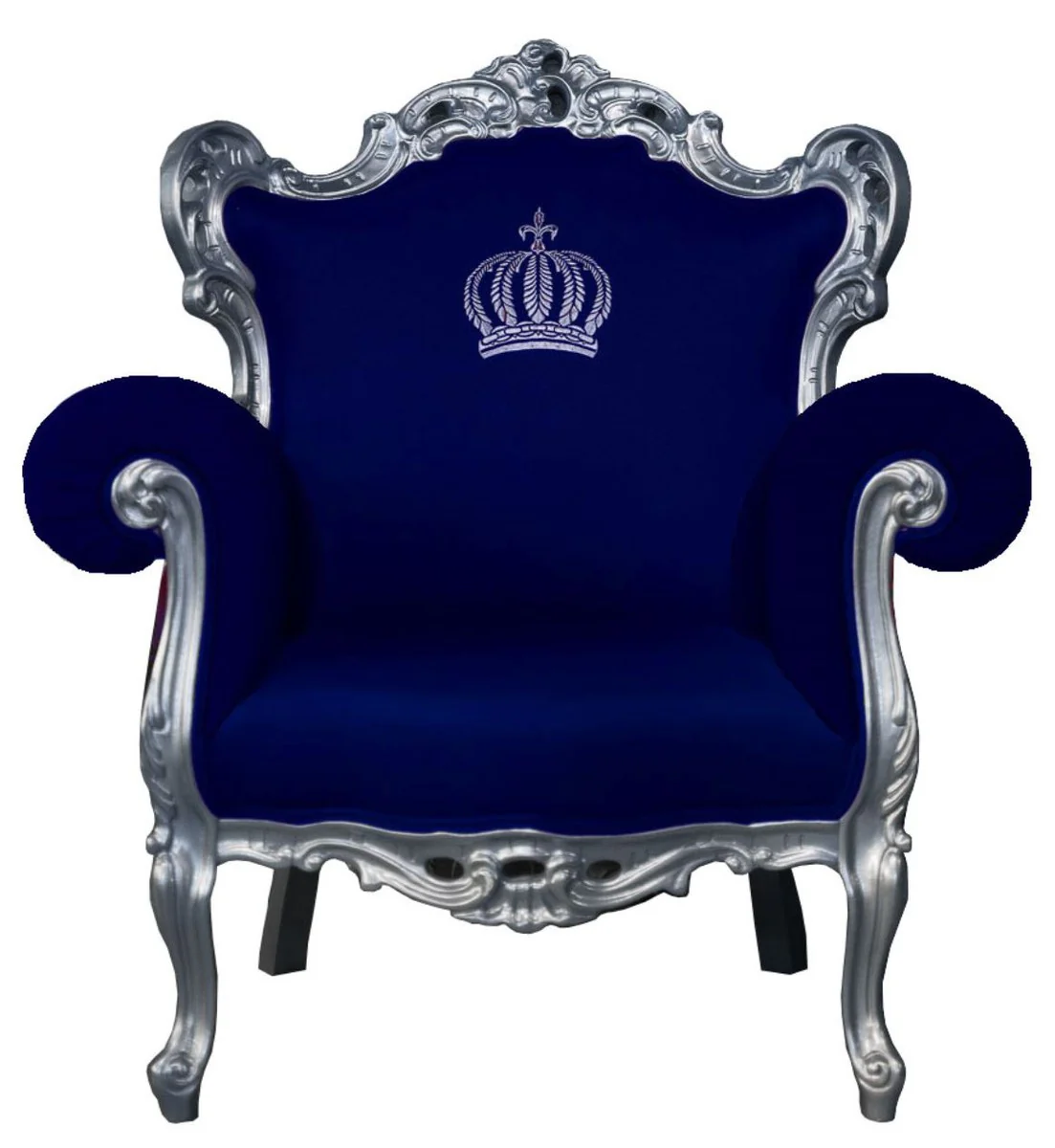 Pompöös by Luxury Baroque Armchair Blue / Silver - Pompöös Baroque armchair designed by Harald Glööckler