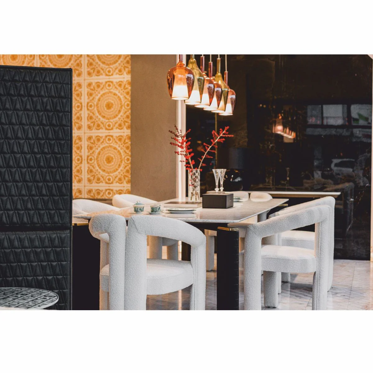 Luxury dining room chair with armrests white 60 x 65 x H. 80 cm