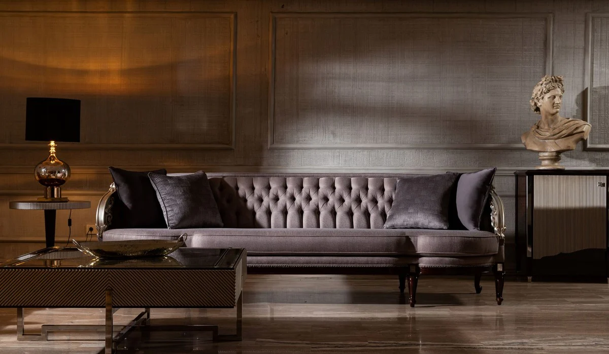 Luxury Baroque Living Room Sofa Purple / Silver / Dark Brown - Magnificent Baroque Living Room & Hotel Furniture