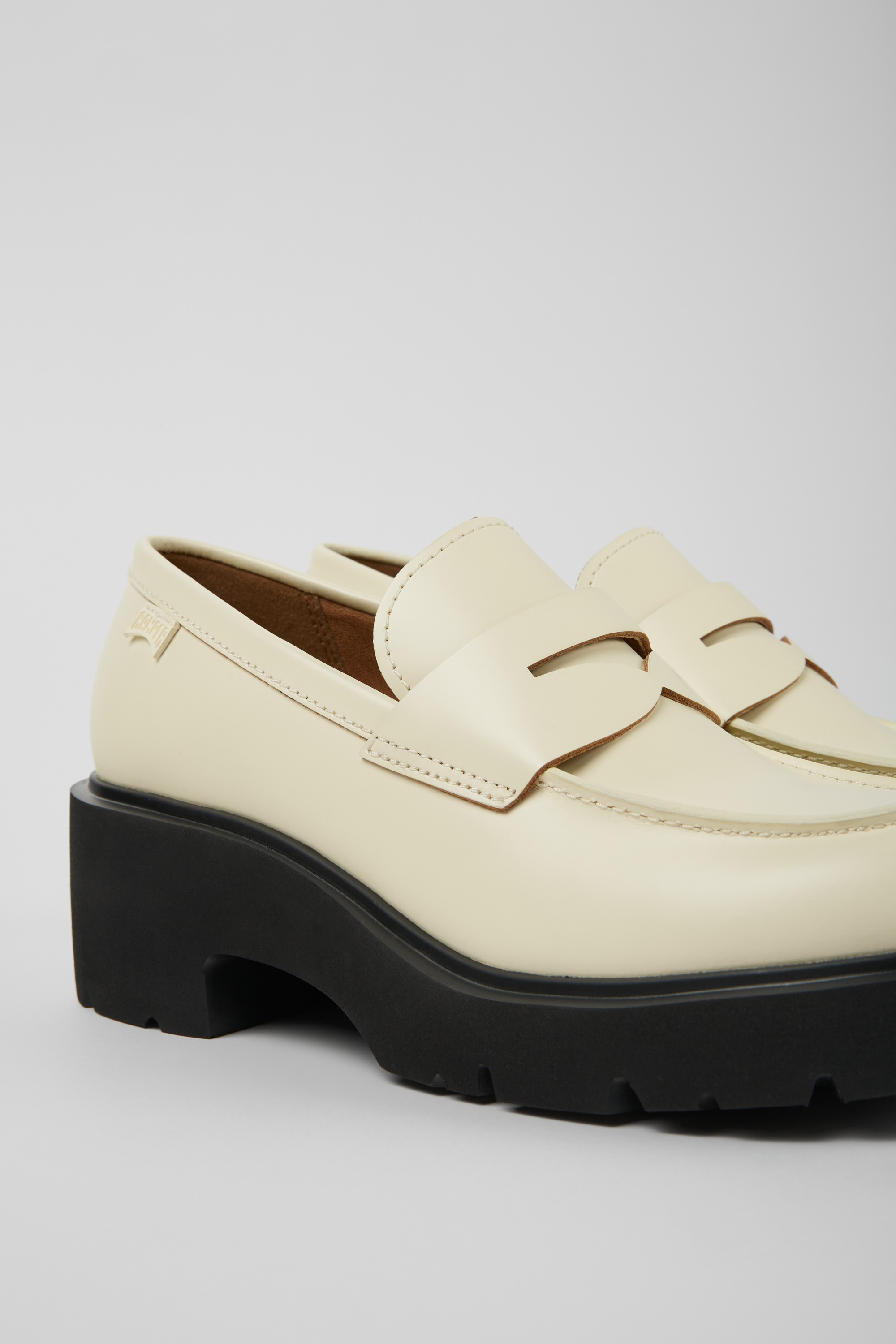 Milah - Weiße Leder-Loafer für Frauen