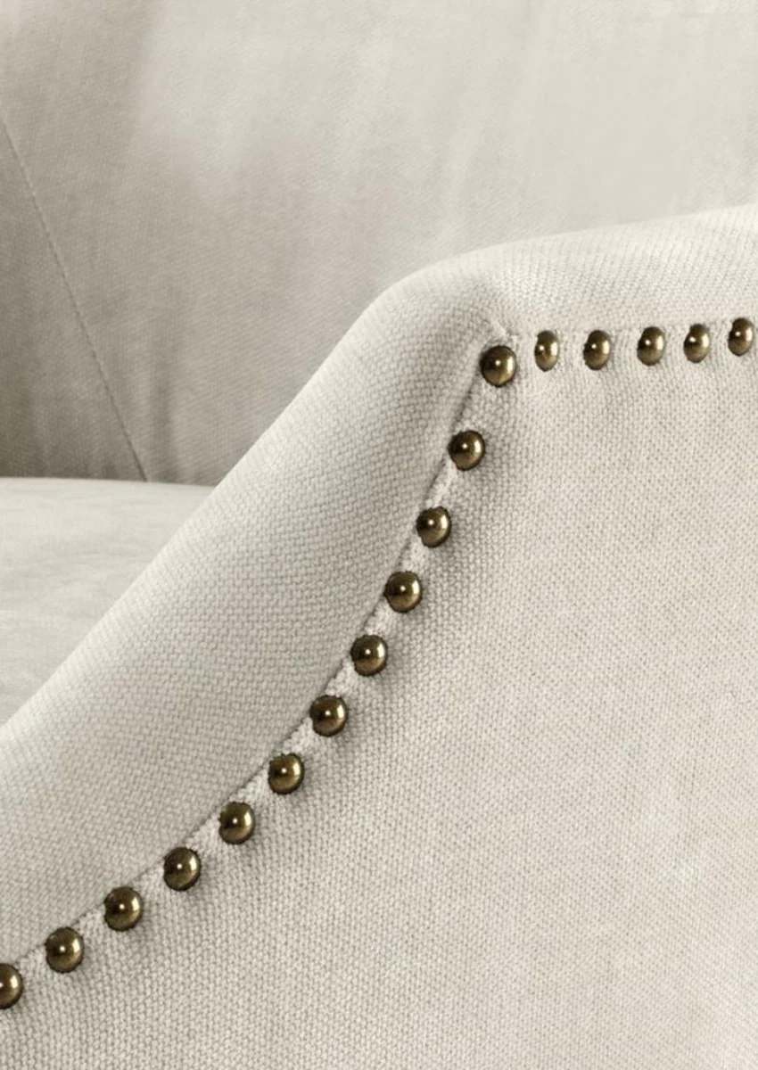 Luxury dining room chair with armrests sand / black 60 x 71 x H. 92 cm - Dining room furniture