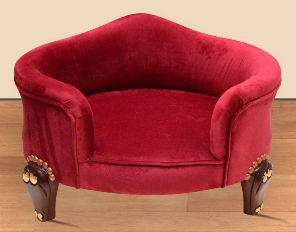 Baroque dog bed Royal Boardeaux red / brown / gold - Baroque dog furniture - Baroque animal furniture - Magnificent animal furniture in the Baroque style