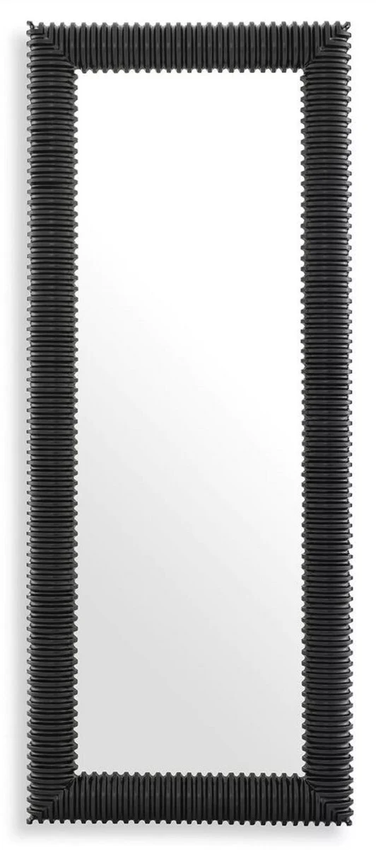 Luxury wall mirror black 80 x 6 x H. 200 cm - Rectangular mirror with high-quality mahogany frame - Living room mirror - Bedroom mirror - Cloakroom mirror - Luxury furniture