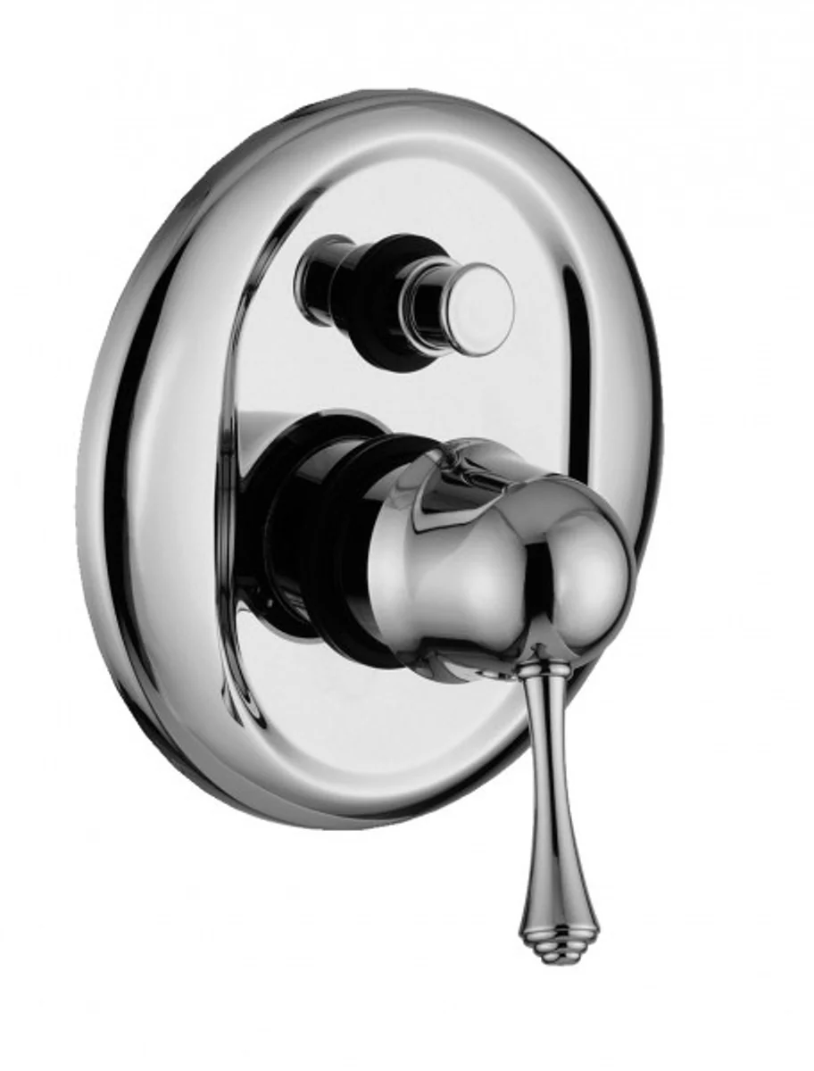 Luxury bathroom accessories - Art Nouveau retro concealed shower single lever mixer with push button chrome series Milano - Made in Italy