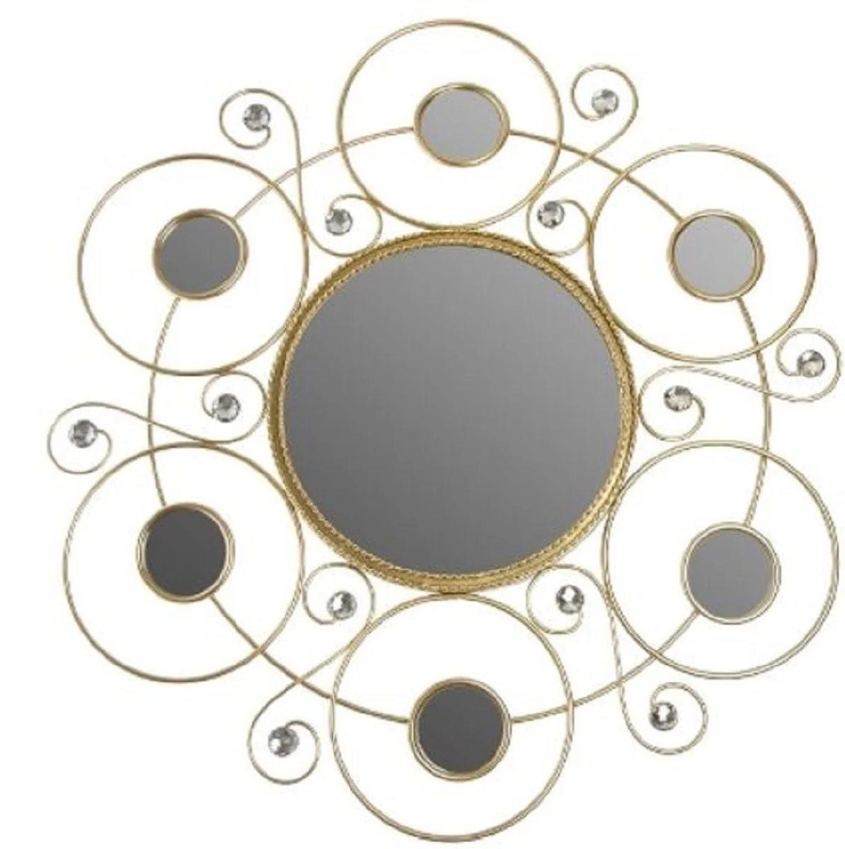 Designer wall mirror gold Ø 50 cm - designer mirror