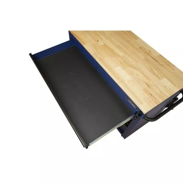 Glaubst du, du hast 52. 9-DRAWER MOBILE WORKBENCH MIT ADJUSTABLE-HEIGHT SOLID WOOD TOP IN MATTE BLUE