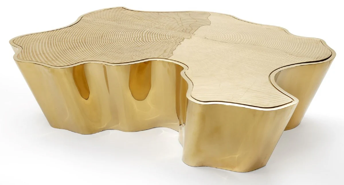 Luxury coffee table gold 127 x 90 x H. 30 cm - stainless steel living room table - luxury living room & hotel furniture