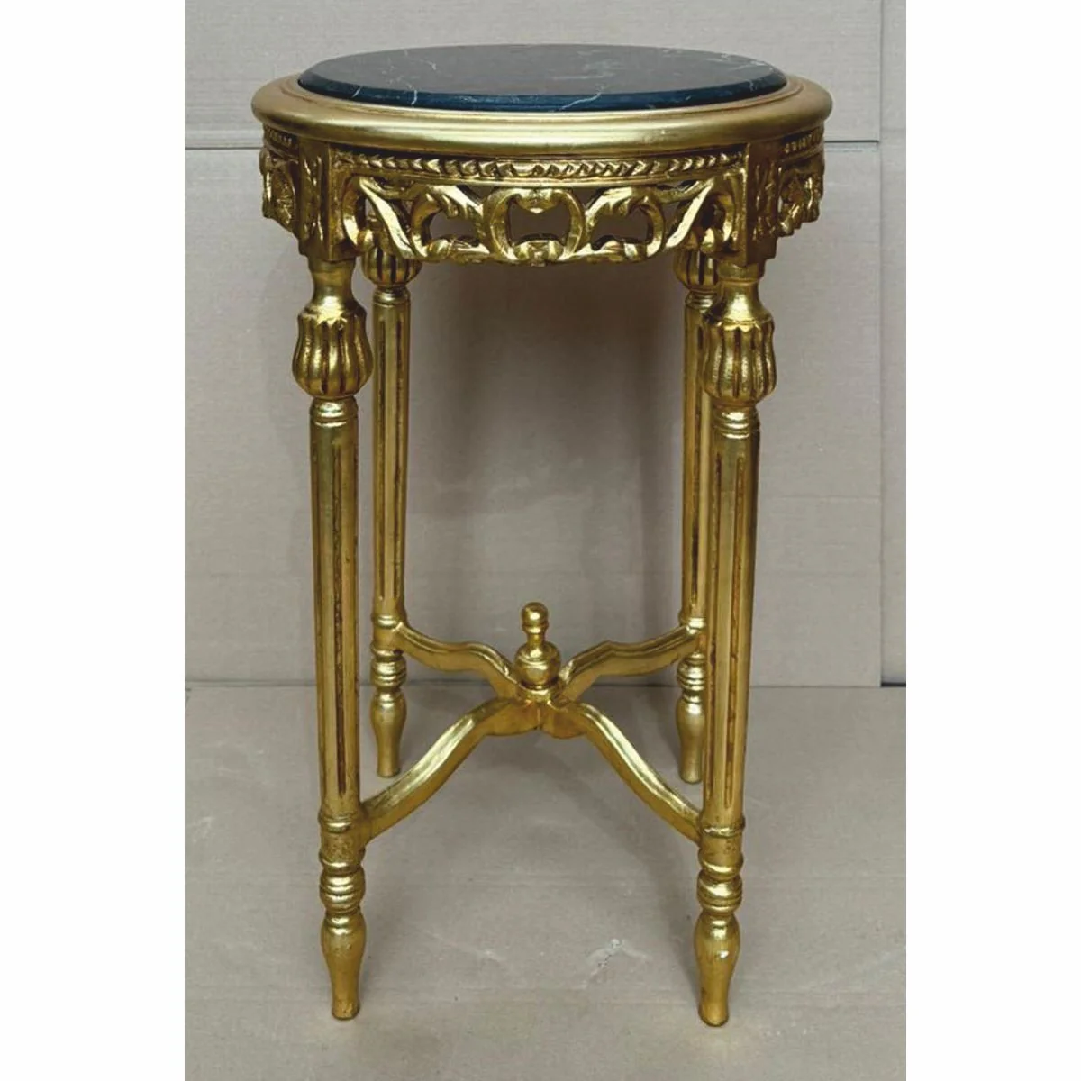 Baroque side table gold / black Ø 45 x H. 72 cm - Baroque furniture