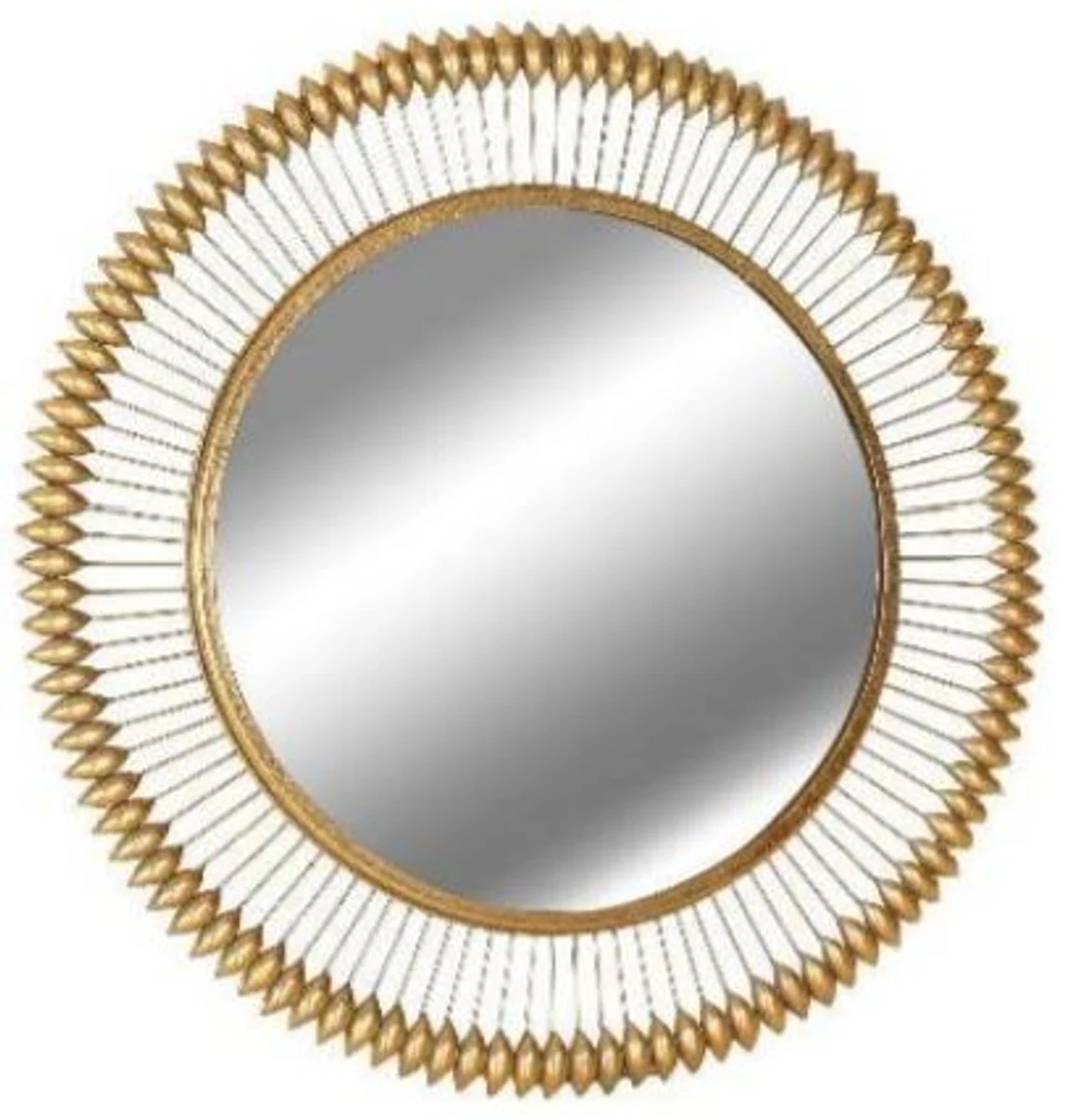 Designer mirror gold Ø 90 cm - Modern metal wall mirror powder-coated with gold foil - Luxury decorative accessories