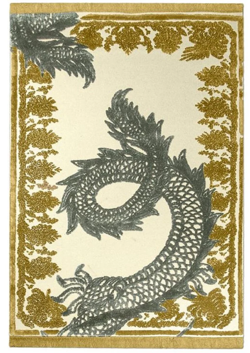 Luxus Wollteppich Mehrfarbig 200 x 300 cm - Rechteckiger Design Teppich - Handgetufteter Wohnzimmer Woll Teppich - Luxus Qualität