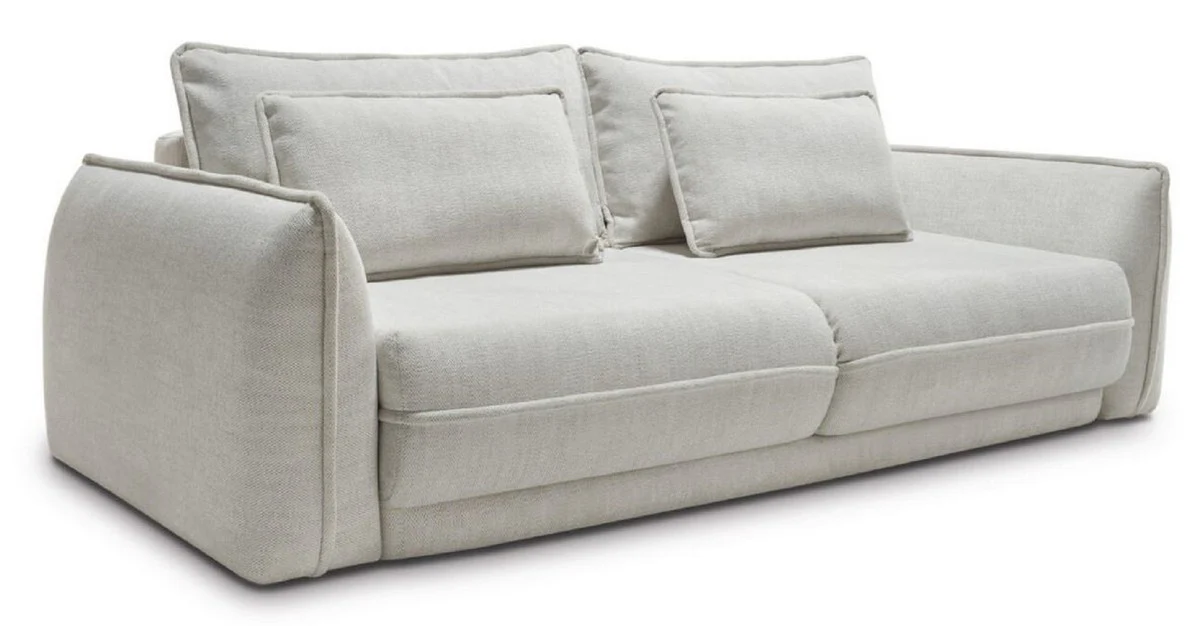 Luxus Sofa Grau 253 x 120 x H. 74 cm - Wohnzimmer Sofa mit Schlaffunktion - Wohnzimmer Möbel - Luxus Möbel - Luxus Interior