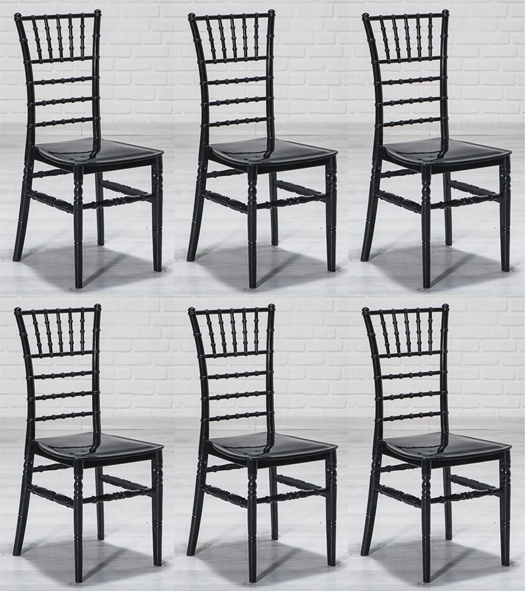 Designer acrylic chair set black 40 x 46 x H. 92.5 cm - Dining room chairs - Acrylic dining room furniture