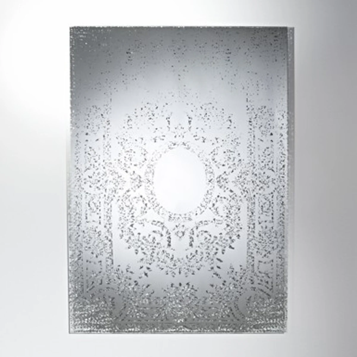 Art Deco vintage wall mirror antique style silver 101 x 142 cm - silver-plated glass - art mirror