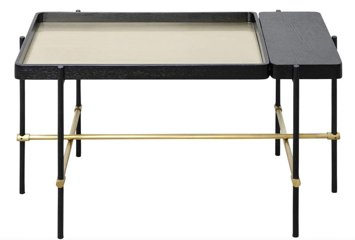 Luxury hotel coffee table black / gold 80 x 40 x H. 45 cm - Hotel Furniture