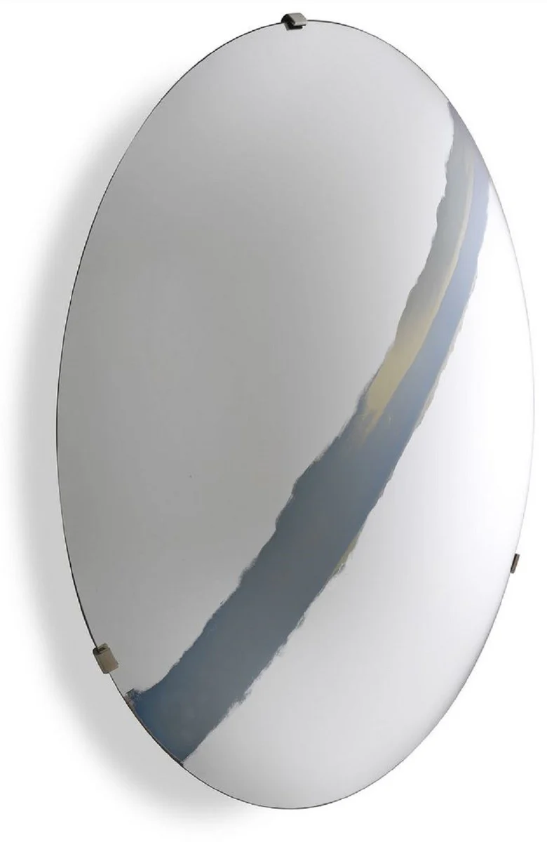 Luxury mirror with blue stripes Ø 119 cm - Round concave wall mirror with wall bracket - Luxury collection