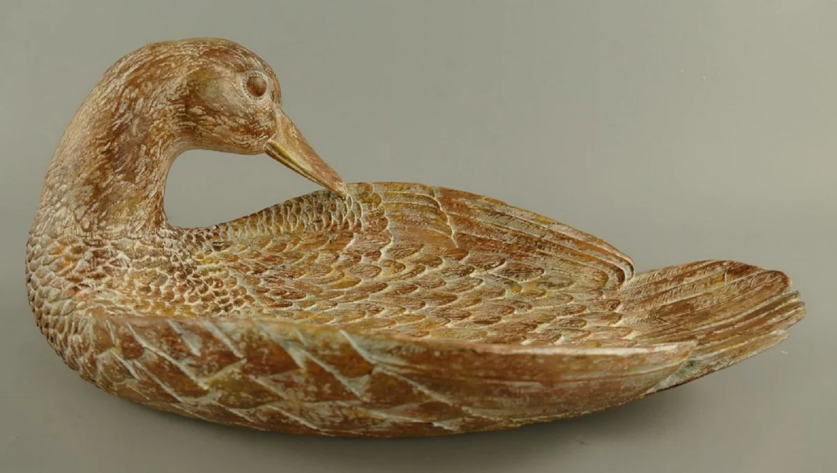 Decorative wooden bowl swan brown 38 cm - kitchen & table decoration