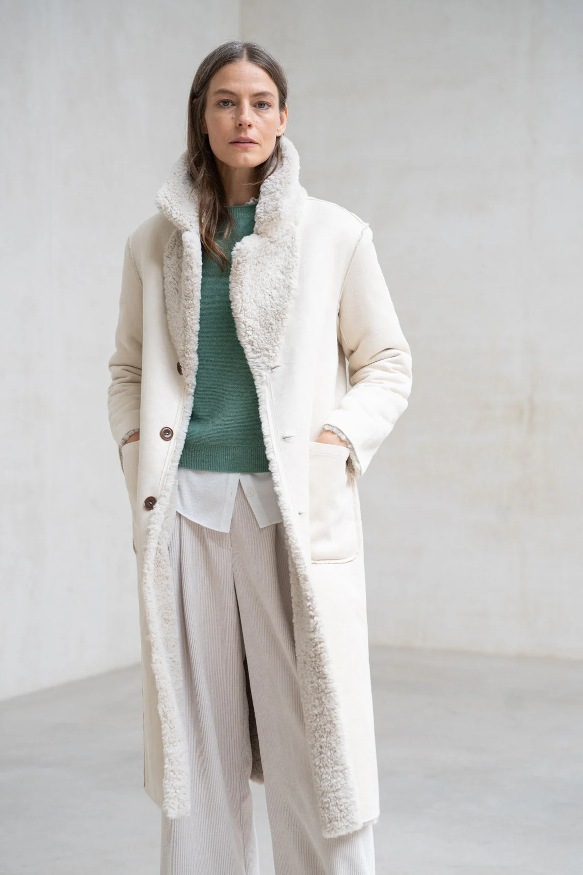 Rivera-Spain Wendemantel aus Lecce in Ecru