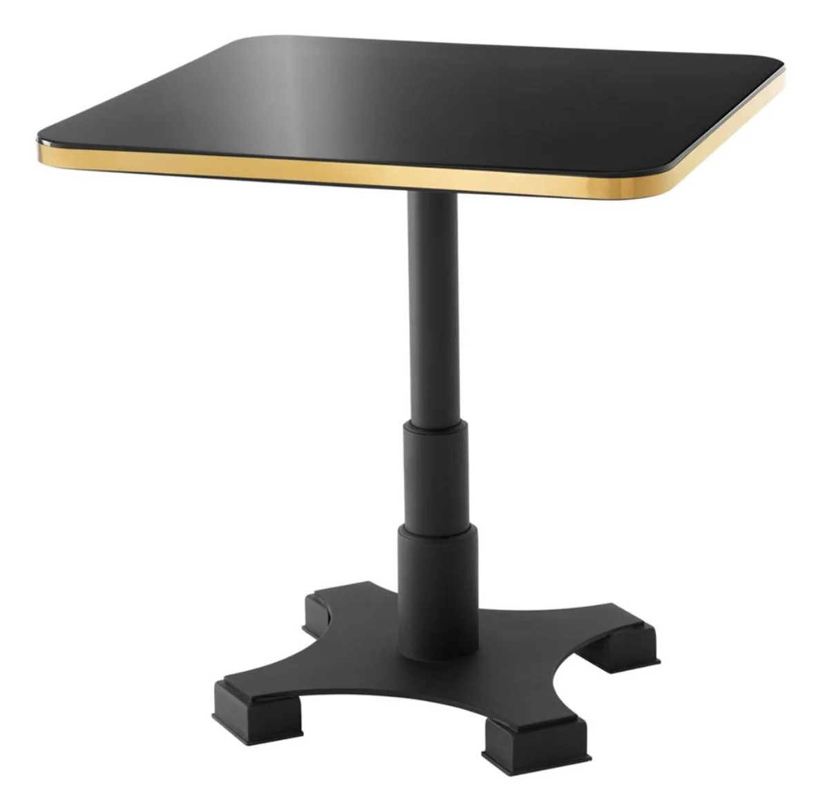 Luxury dining table black / brass 74 x 74 x H. 75.5 cm - Luxury dining room furniture
